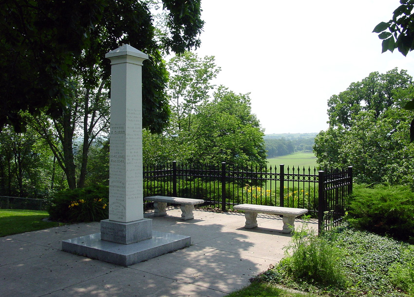 Monument honoring those who died at Mt. Pisgah. Photo by Kenneth Mays.