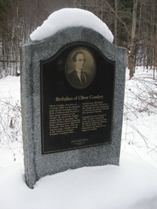 The Oliver Cowdery Birthplace Marker Photo courtesy of Alexander L. Baugh