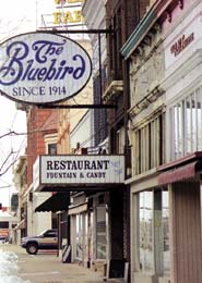 The Bluebird cafe has been a landmark on Logan's Main Street since 1914.