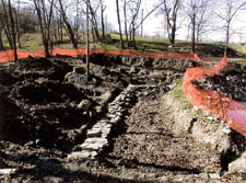 Foundation of the ashery uncovered during the Kirtland restoration process. Photo courtesy Karl Ricks Anderson