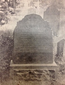 Lorenzo Barnes early grave marker in Salt Lake City.