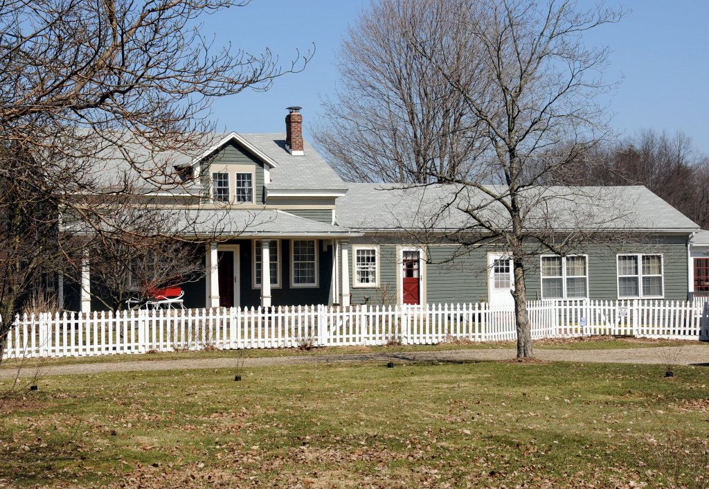 The lower portion of the home seen at the right is the original Snow home.