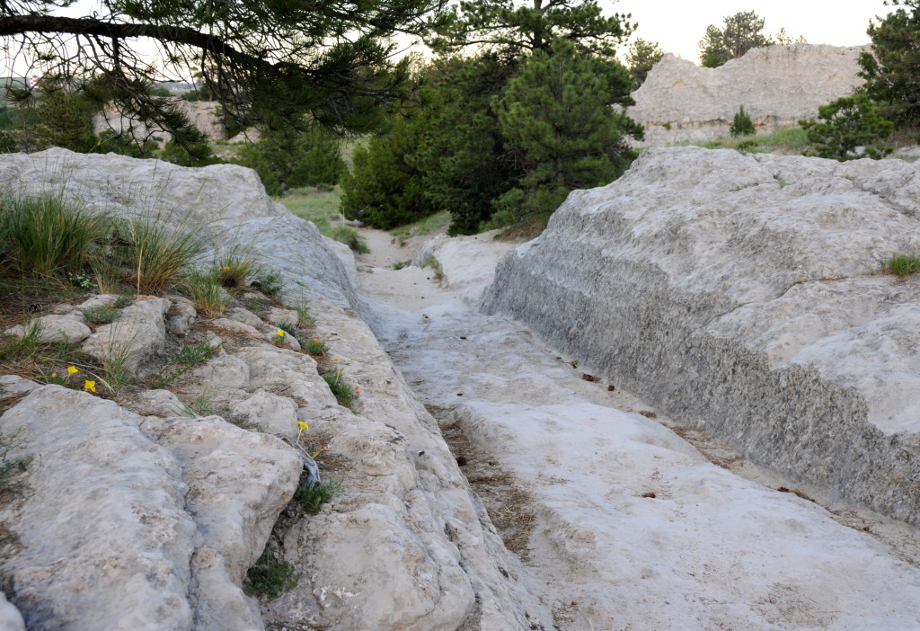 Wagon ruts at Guernsey, Wyoming