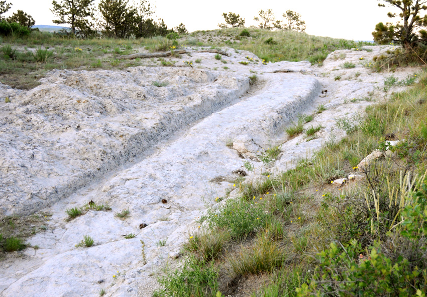 Another segment of wagon ruts at Guernsey, Wyoming