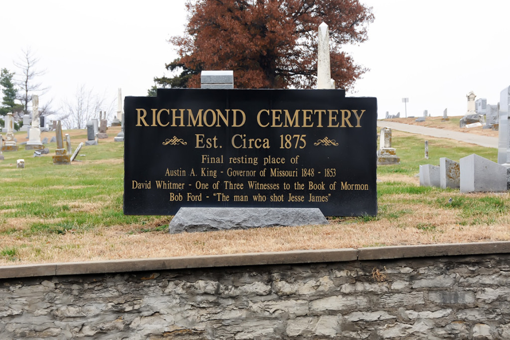 Richmond City Cemetery, where David Whitmer is buried.