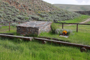 View of Rock Creek Hollow and the monument dedicated to those of the Willie Company who died there. Photo by Kenneth Mays.