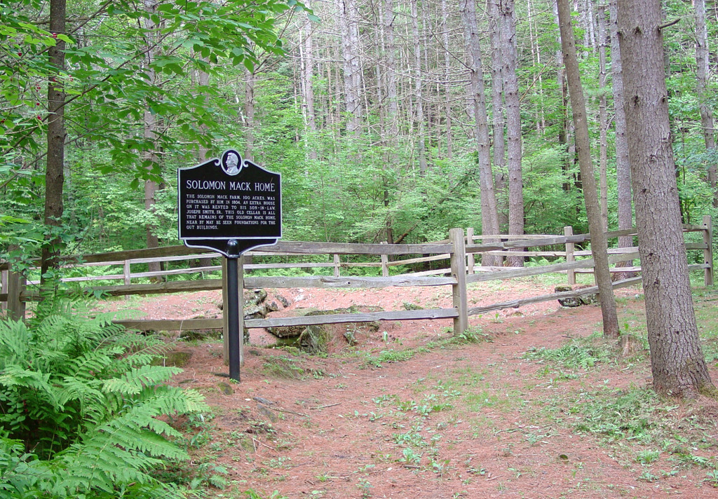 Site of the Solomon Mack home, where he lived when Joseph Smith was born nearby on Mack's farm. Photo by Kenneth Mays