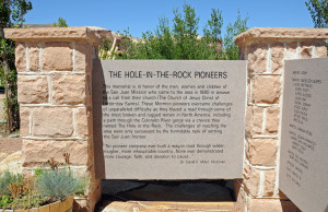 Interpretive panel at the recreated Bluff Fort. Photo by Kenneth Mays.