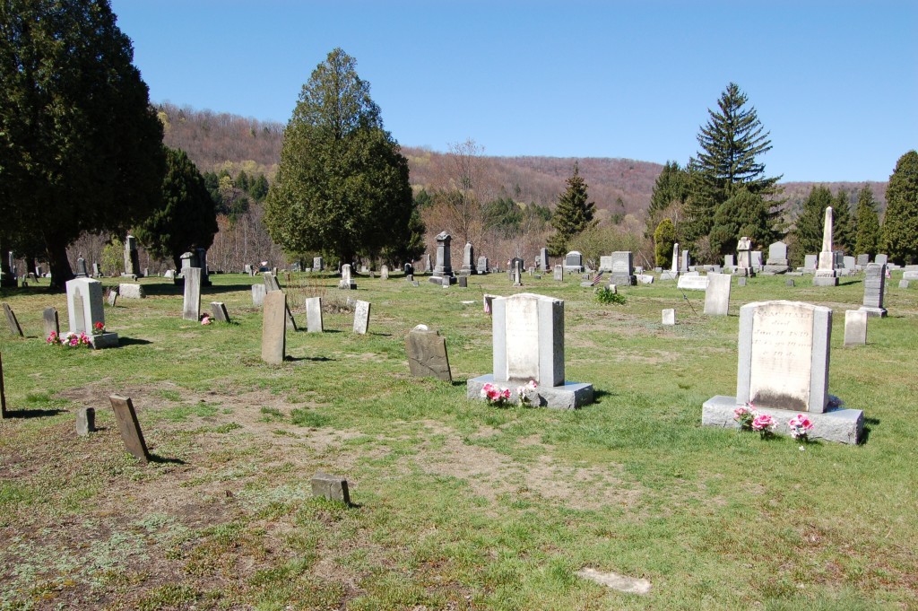 Headstones of Isaac and Elizabeth Hale. Grave of Alvin Smith is seen at the far left. Photo by Kenneth Mays.
