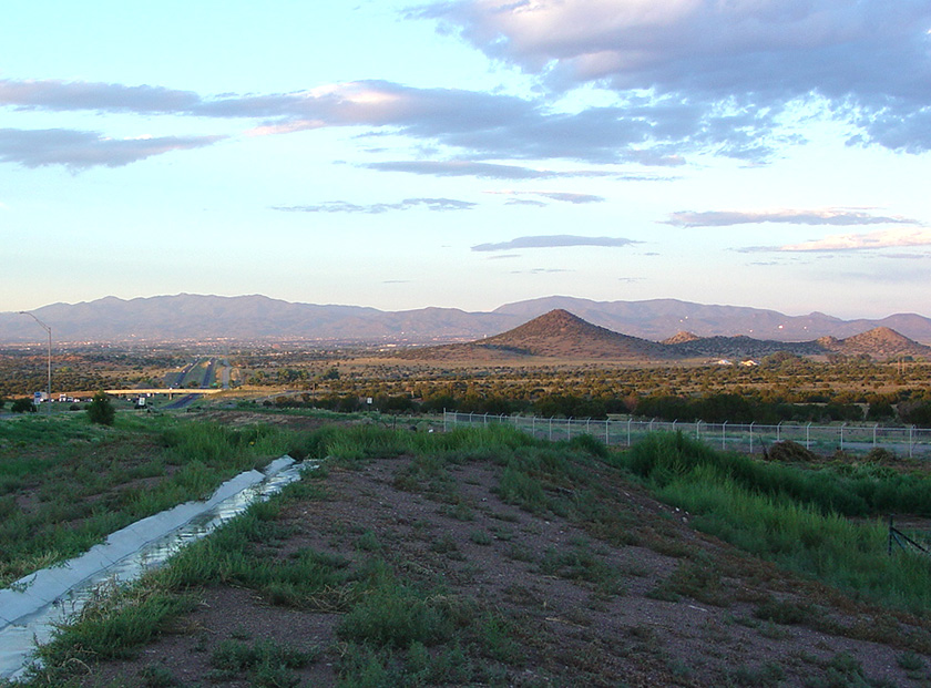This view shows Santa Fe in the distance looking east. Photo by Kenneth Mays.