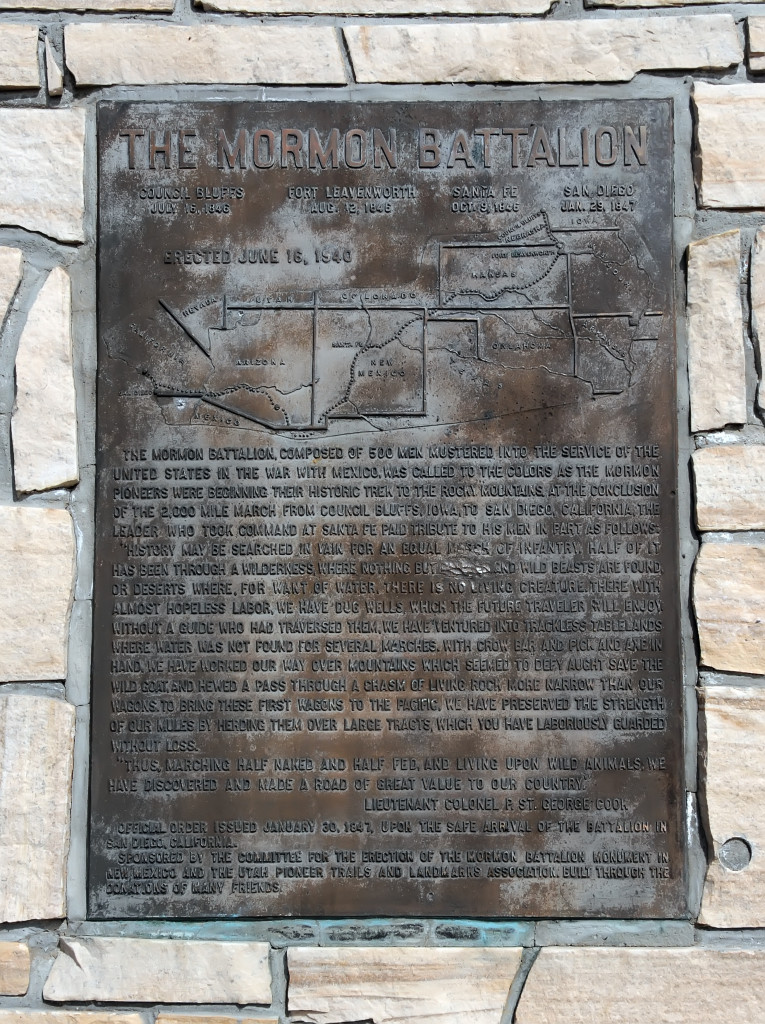 Mormon Battalion monument near Albuquerque, New Mexico. Photo by Kenneth Mays.