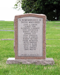 Historical marker in the Mound Grove Cemetery. Photo by Kenneth Mays.