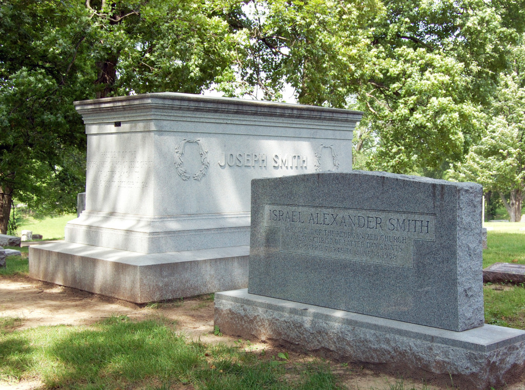Graves of Joseph Smith III and Israel Alexander Smith, Mound Grove Cemetery. Photo by Kenneth Mays.