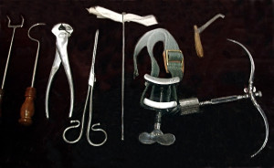 Surgical instruments available during the time of Joseph Smith's boyhood leg operation. Photo by Kenneth Mays.