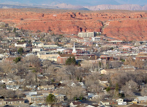 View of St. George and the St. George Tabernacle. Photo by Kenneth Mays.