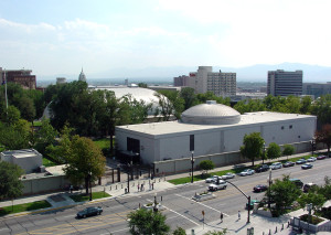 North visitors' center at Temple Square. Photo by Kenneth Mays.