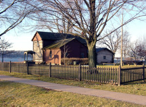Joseph Smith Homestead with the Mississippi River seen at the left. Photo (2002) by Kenneth Mays.