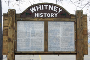 Historical panel for the general public at Whitney, Idaho. Photo by Kenneth Mays.