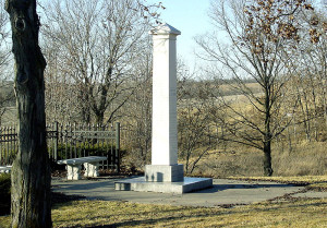 Monument honoring those who died at Mt. Pisgah. Photo by Kenneth Mays.