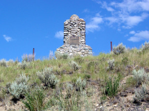 Monument overlooking the site of Fort Lemhi. Photo by Kenneth Mays.