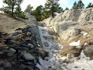 Wagon ruts at Guernsey, Wyoming