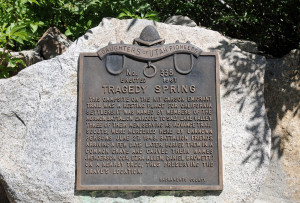 Historical marker at Tragedy Spring. Photo (2010) by Kenneth Mays.
